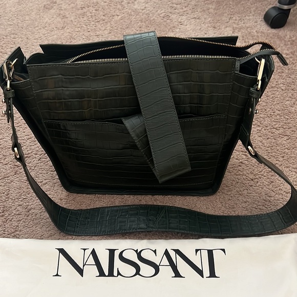 Naissant Manon Crossbody Forest Green Croc - Picture 2 of 9